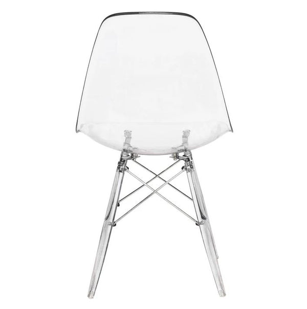 LeisureMod-Dover Molded Side Chair With Acrylic Base Set Of 2