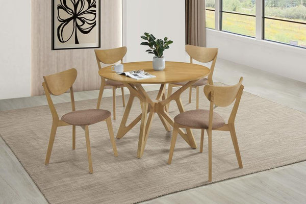 Coaster-Elowen 5-Piece Round Solid Wood Dining Set