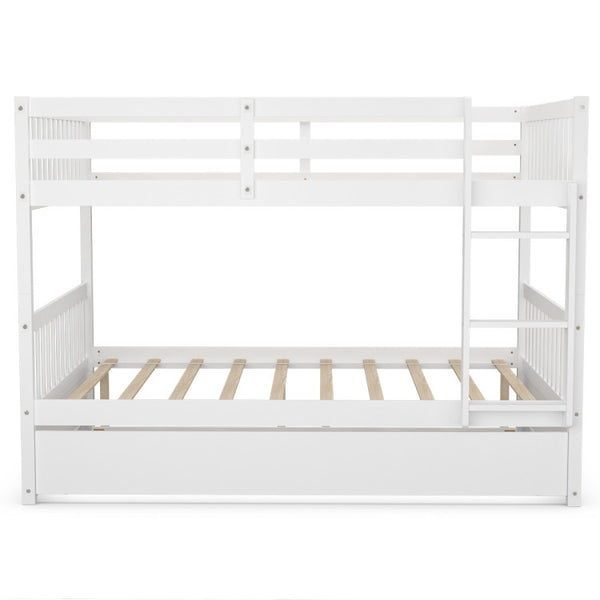 Twin Over Twin Bunk Bed with Ladder and Trundle