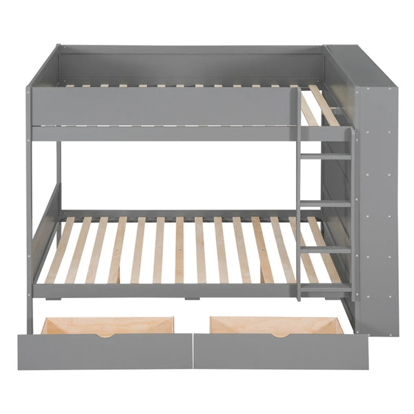 Full Over Full Bunk Bed with 2 Drawers