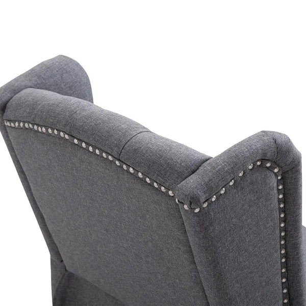 Tufted Push Back Accent Chair With Wingback Recliner