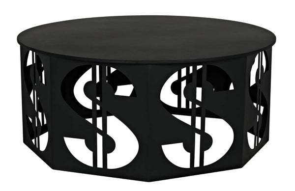 Noir -Dollar Coffee Table, Black Steel