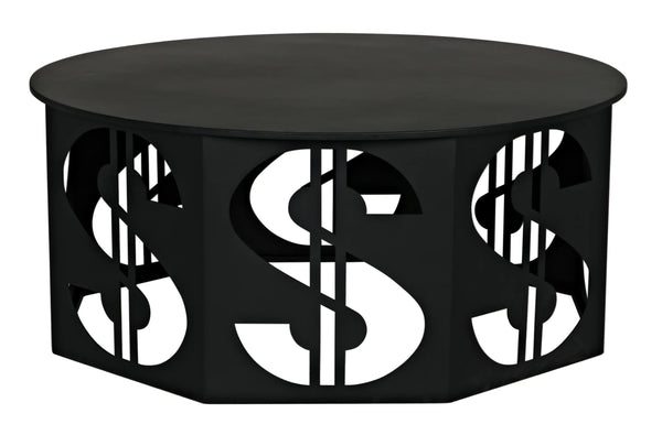 Noir -Dollar Coffee Table, Black Steel