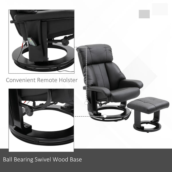 Wayne Recliner Chair with 10 Point Vibration  Massage and Footstool