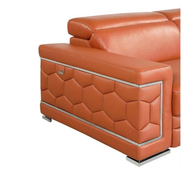 Global United- 692 Divanitalia Italian Leather Sofa Set