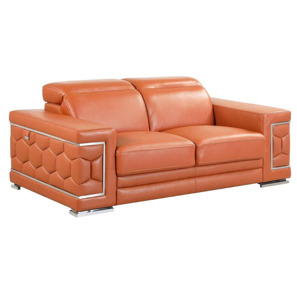 Global United- 692 Divanitalia Italian Leather Sofa Set