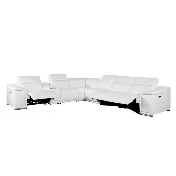 Global United 9762 - Divanitalia Power Reclining 7PC Sectional w/Console
