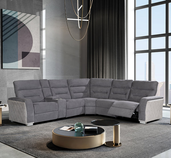 Global Furniture USA- U2682 Mist/Ash Sectional