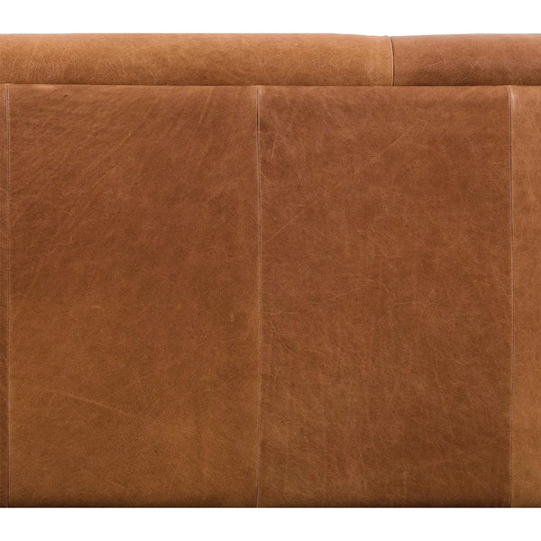 Vintage Elegance: Premium Grain Leather Couch – Cognac Tan