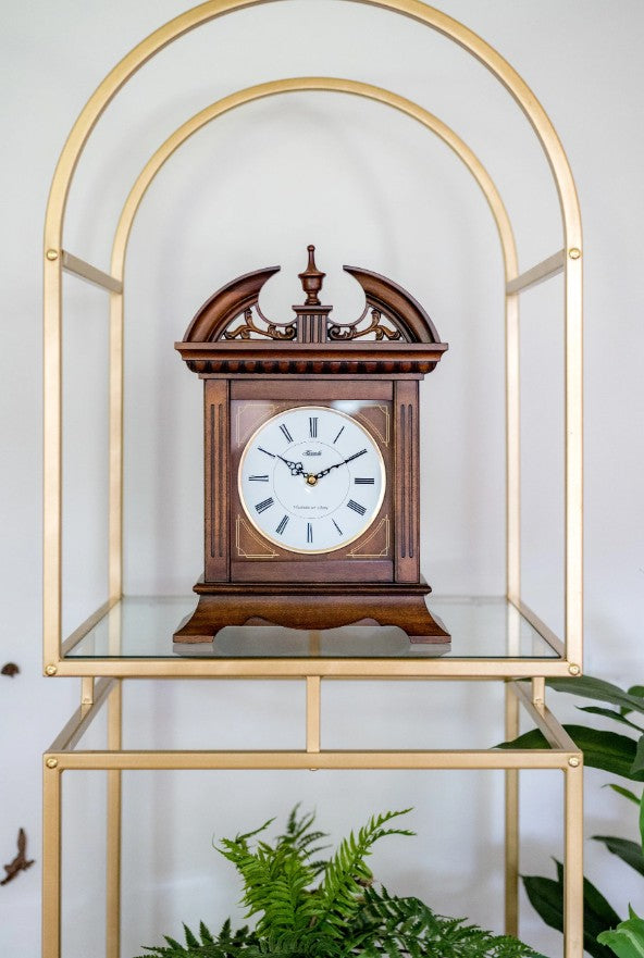 Hermle Jackson Mantel Clock, Elegant Mantel Clock with Walnut Finish ...