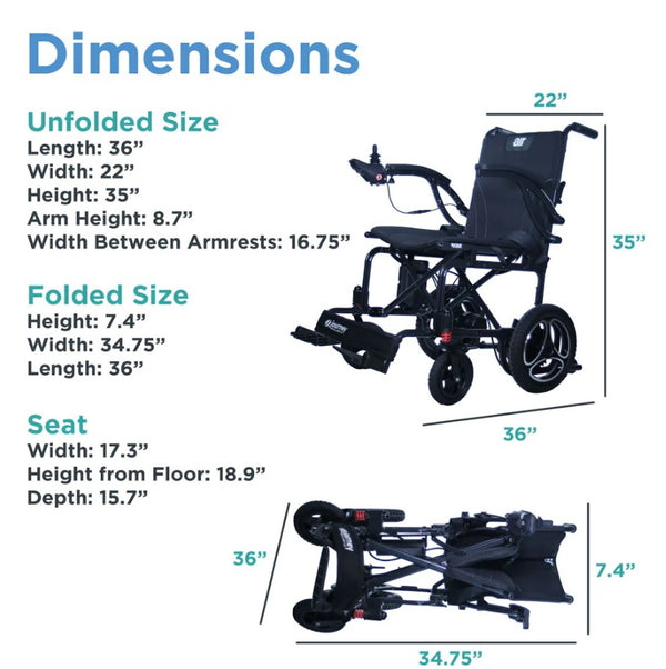 Journey Air 2026 Folding Electric Wheelchair | Portable Power Chair