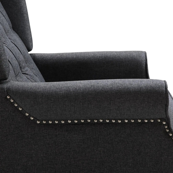 Tufted Push Back Accent Chair With Wingback Recliner