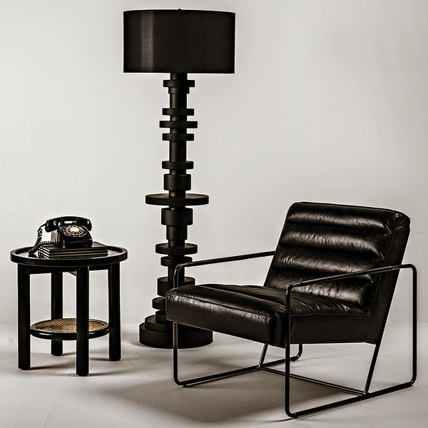 Noir -Demeter Chair, Metal and Leather