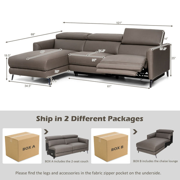 Leather Air Power Reclining Sectional Sofa