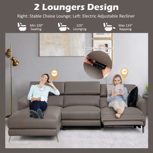 Leather Air Power Reclining Sectional Sofa