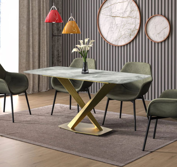 LeisureMod Voren Mid-Century Modern Dining Table
