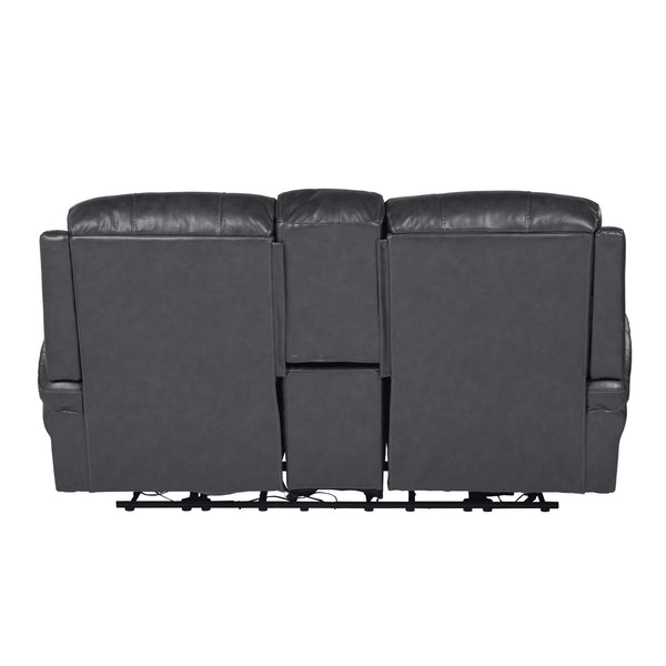 Luxe Leather Power Reclining Loveseat with Articulating Headrest & Console