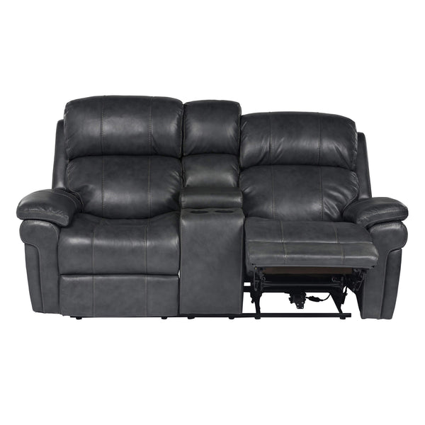 Luxe Leather Power Reclining Loveseat with Articulating Headrest & Console