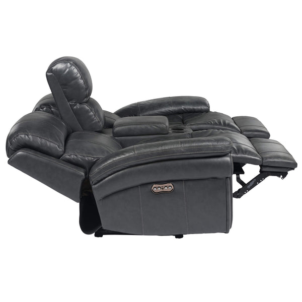 Luxe Leather Power Reclining Loveseat with Articulating Headrest & Console