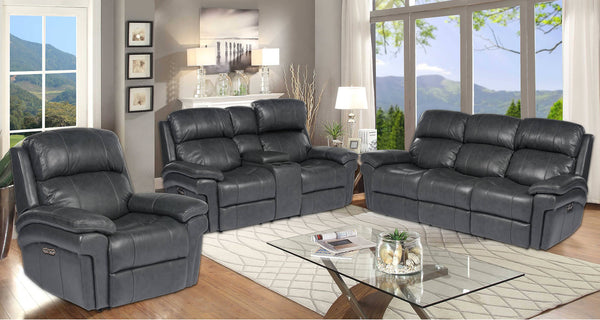 Luxe Leather Power Reclining Loveseat with Articulating Headrest & Console