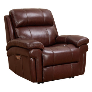 Sunset Trading Luxe Leather/ Livorno 9102 Power Reclining Armchair with Articulating Headrest- Brown SU-9102-88-1394-85