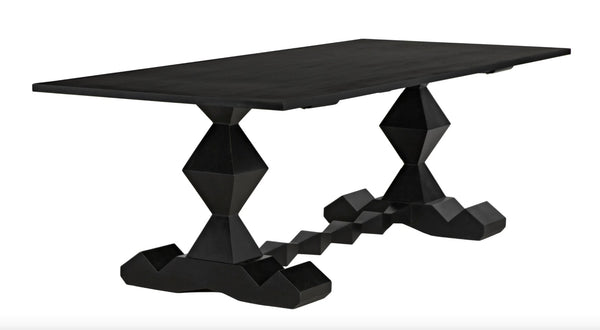 Noir -Madeira Dining Table Hand Rubbed Black