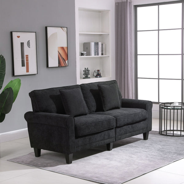 Sleek and Cozy: 78" Modern 3-Seater Sofa with Corduroy Fabric Upholstery