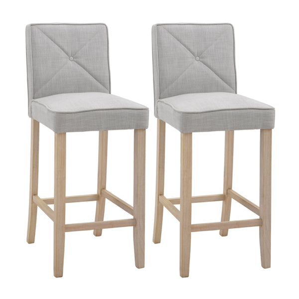 Modern Elegance: Set of 2 Upholstered Bar Stools