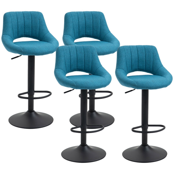 Sleek and Stylish: Set of 4 Modern Swivel Bar Stools with Adjustable Height