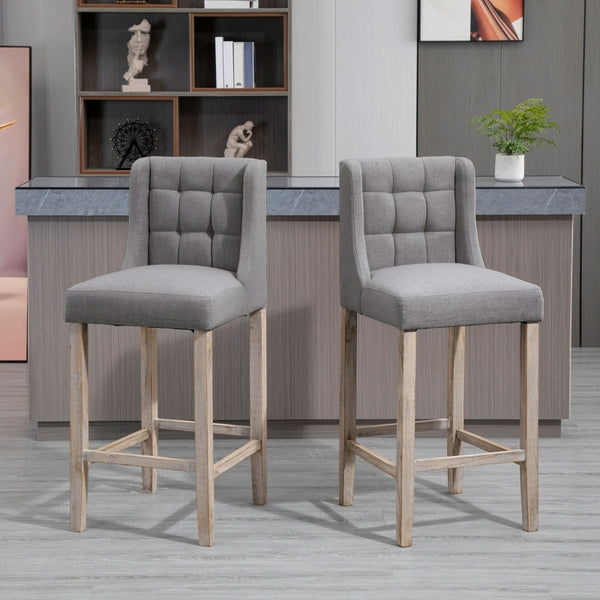Modern Counter Stools, Tufted Upholstered Barstools