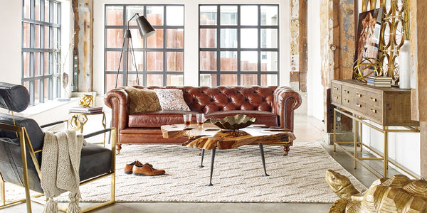 Birmingham Tufted Leather Sofa