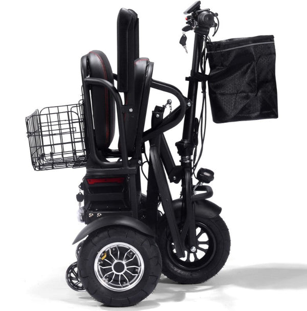 MotoTec Folding Mobility Electric Trike 48v 1000w Dual Motor Lithium Black