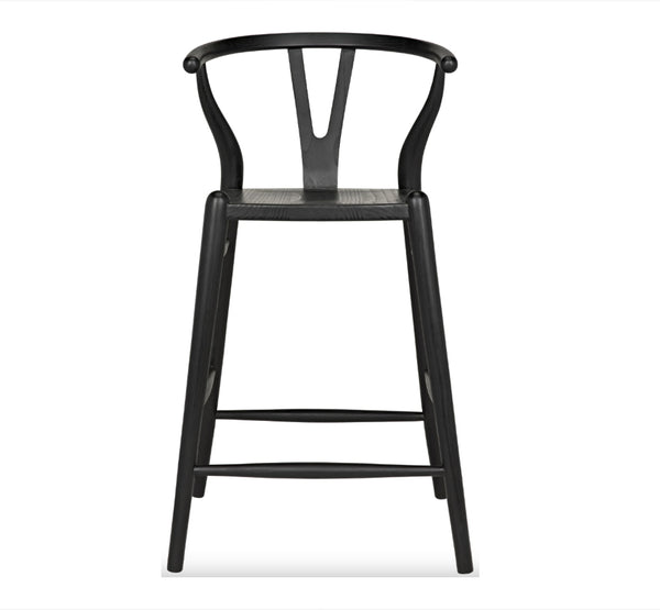 Noir Zola Counter Stool, Charcoal Black