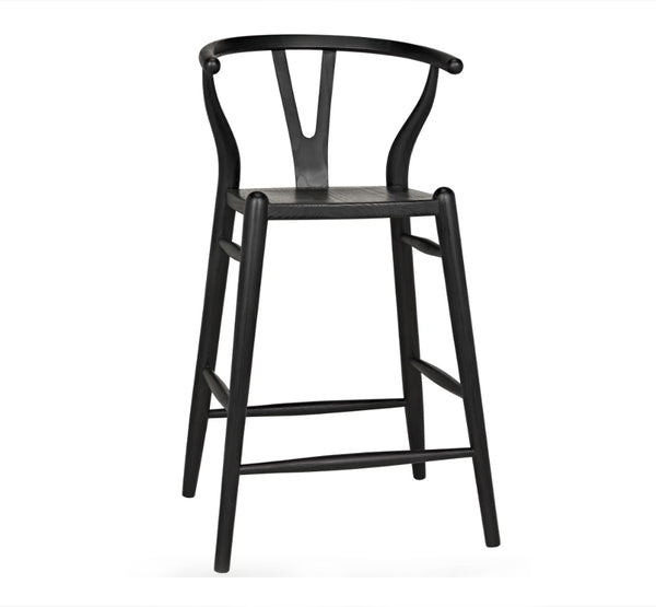 Noir Zola Counter Stool, Charcoal Black