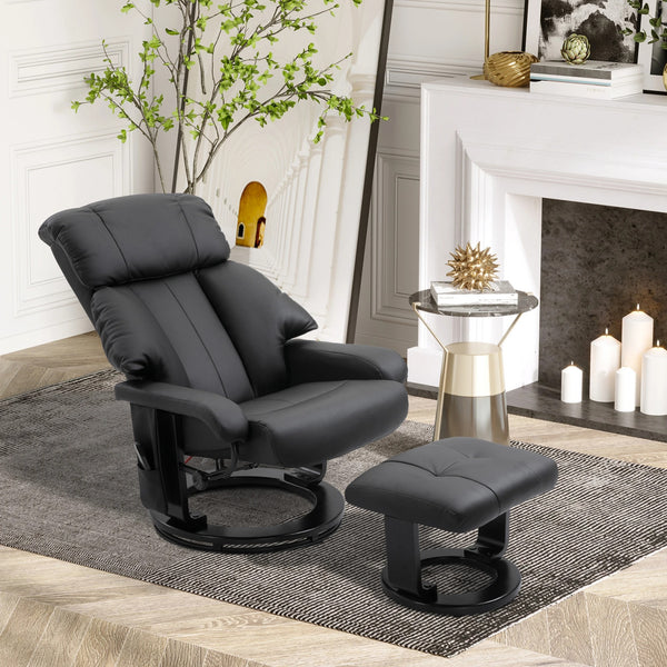 Wayne Recliner Chair with 10 Point Vibration  Massage and Footstool