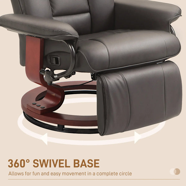 Cove Swivel Recliner Chair with Footrest