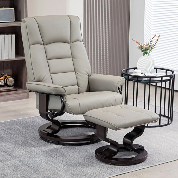 Niko Swivel Recliner Chair and Ottoman with High Back