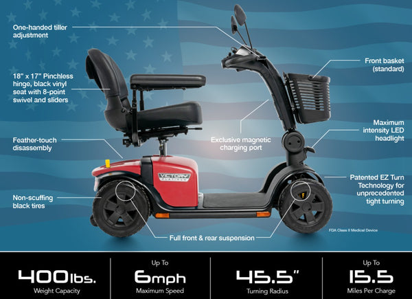 Pride Victory Platinum 4-Wheel Heavy Duty Mobility Scooter