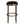 Noir Prince Counter Stool Set of 2 with Leather- Brass Finish