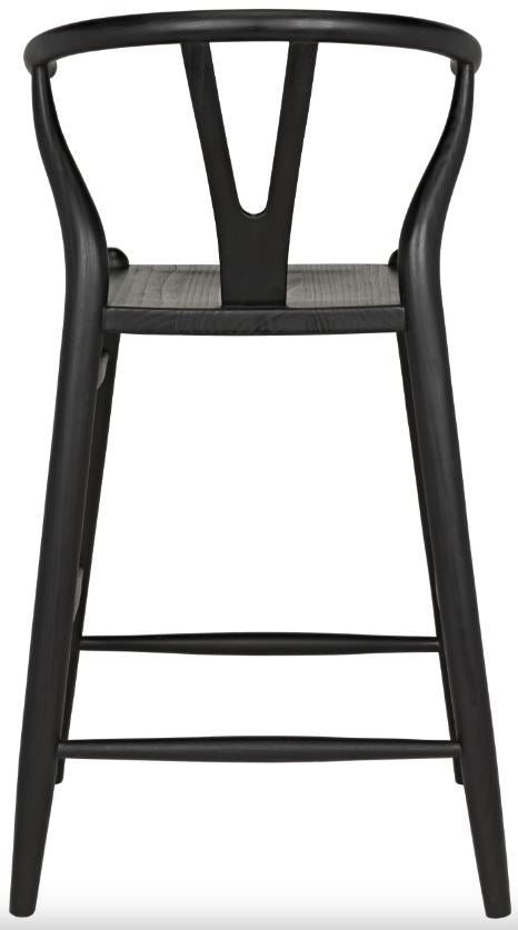 Noir Zola Counter Stool, Charcoal Black