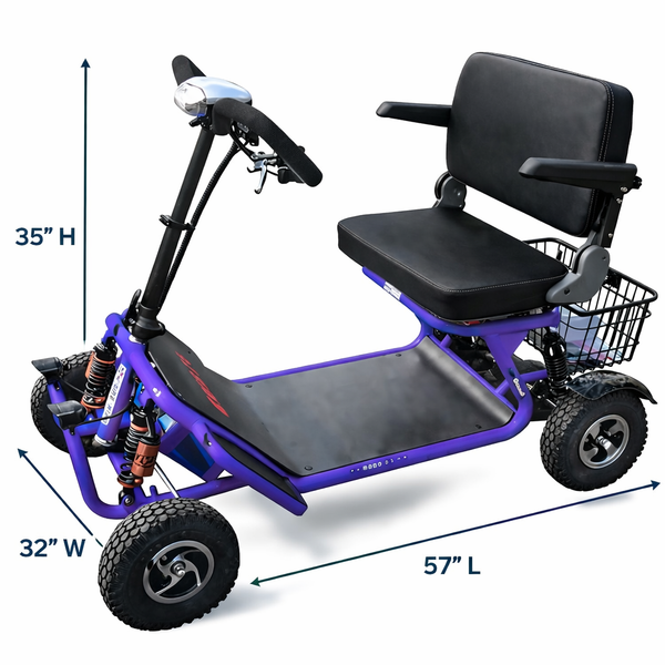 RMB e-Quad 4-Wheel Large Foldable Mobility Scooter with Extra Wide Seat