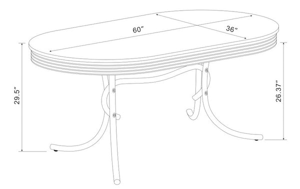 Coaster-Retro 5piece Oval Dining Set