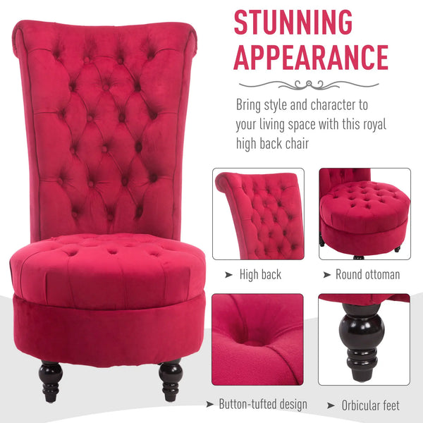 High Back Upholstered Armless Accent Chair