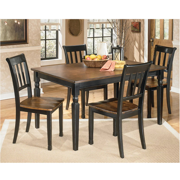 Classic Rustic Dining Table Set with 4 Wooden Chairs