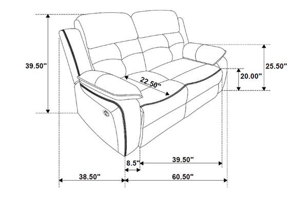 Global Furniture USA U5050 Two Tone Reclining Sofa Set of 2