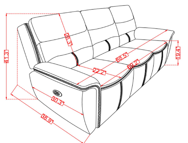 Global Furniture USA U5987 Blanche 2-Piece White Recliner Sofa Set