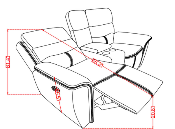 Global Furniture USA U5987 Blanche 2-Piece White Recliner Sofa Set