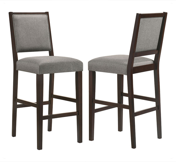 Bedford Fabric Upholstered Bar Chair Grey Set of 2