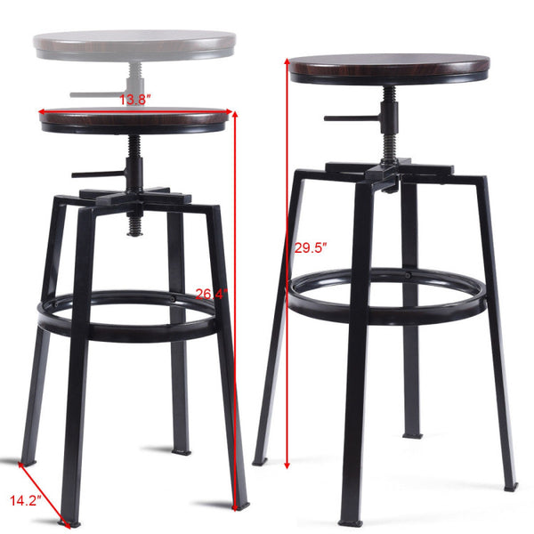 Swivel Adjustable Bar Height Stool Set of 4