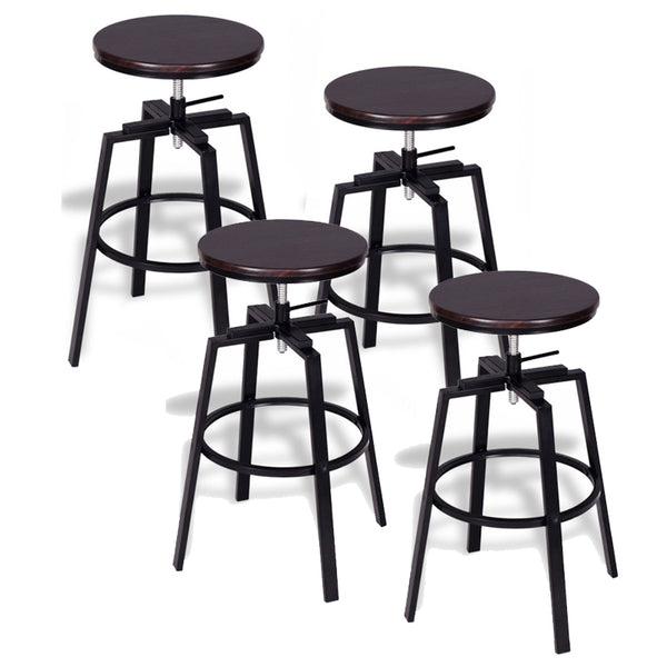 Swivel Adjustable Bar Height Stool Set of 4